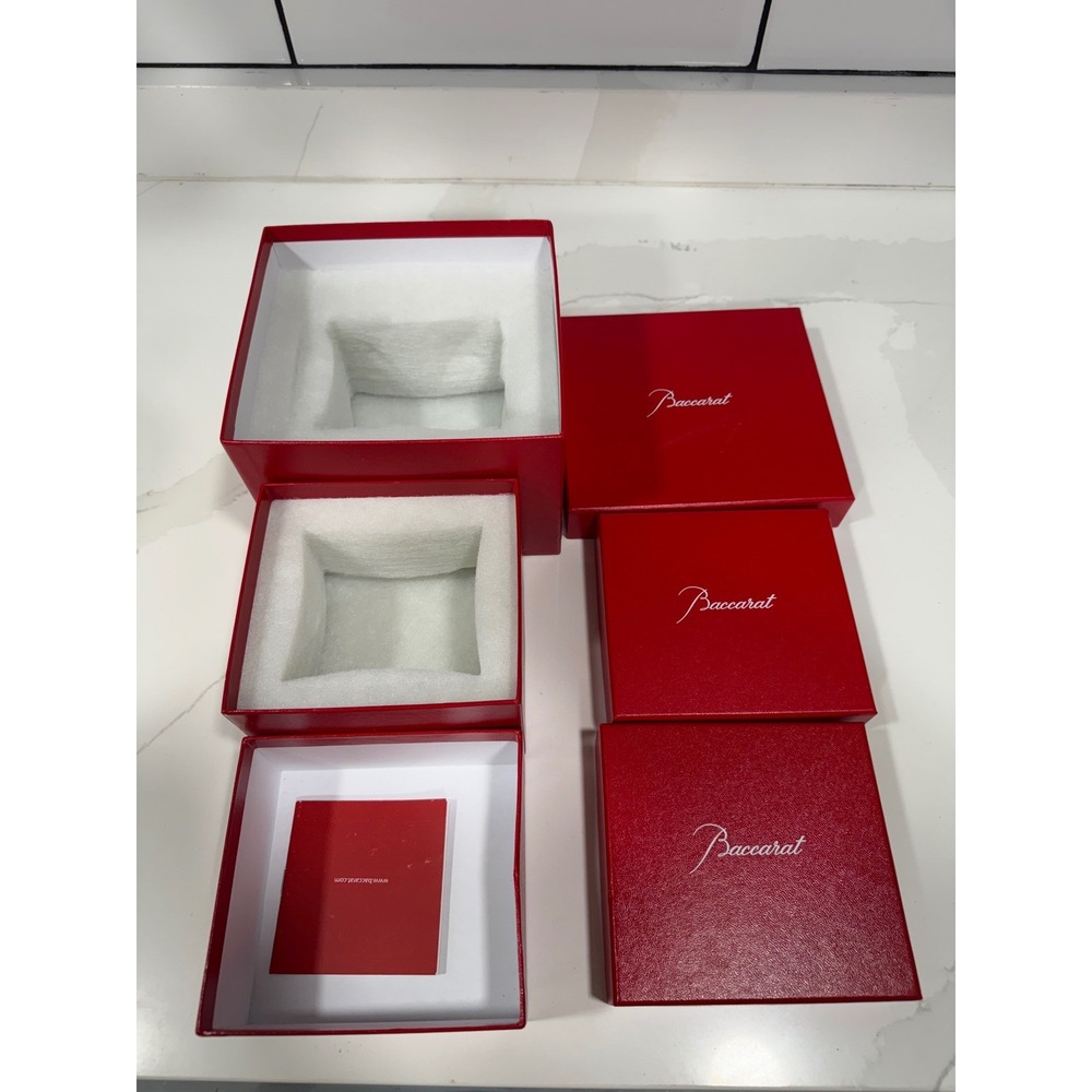 Baccarat Red Empty Gift Boxes Set of 3 Luxury Crystal Replacement Packaging